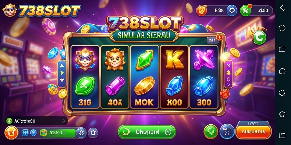 Tampilan gameplay seru dalam 738SLOT dengan beragam tema slot.