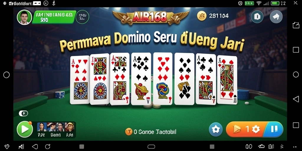 Tangkapan layar AIR168 menampilkan gameplay seru permainan Domino.