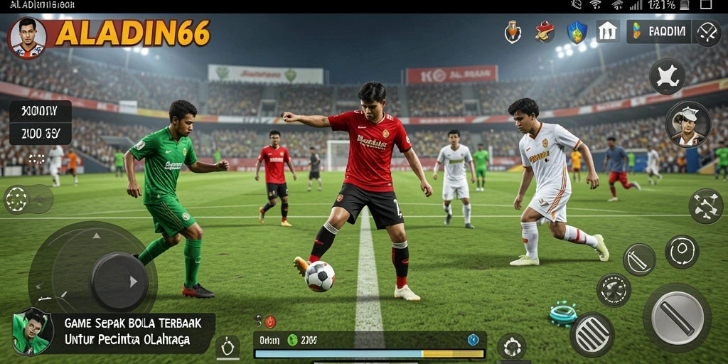 Screenshot menampilkan pertandingan sepak bola yang mendebarkan dalam ALADIN66.