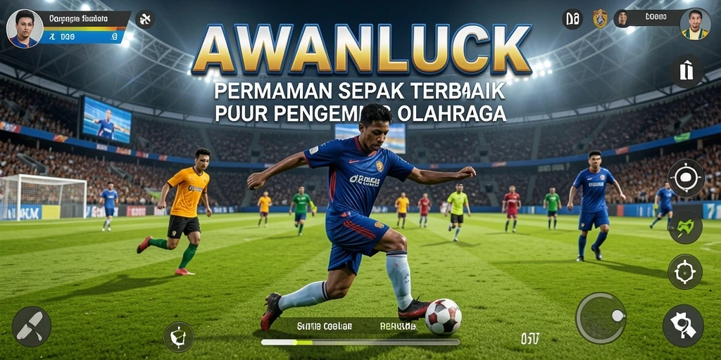 Tampilan menarik dari gameplay sepak bola di AWANLUCK yang penuh aksi.