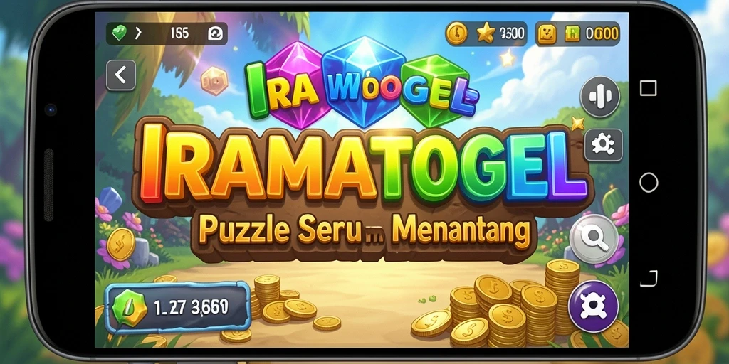 Tampilan gameplay puzzle yang mendebarkan dan penuh warna dari IRAMATOGEL.