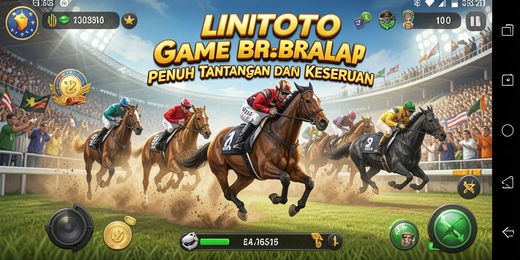 Tampilan gameplay balap yang intens dan mendebarkan di LINITOTO.