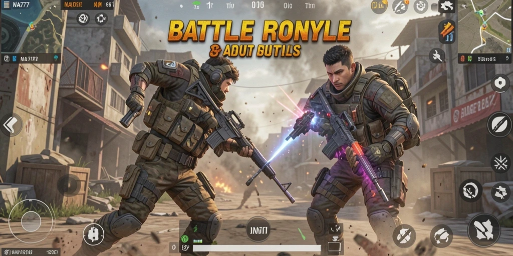 Tampilan screenshot gameplay NA777 menunjukkan aksi seru dalam pertempuran Battle Royale.