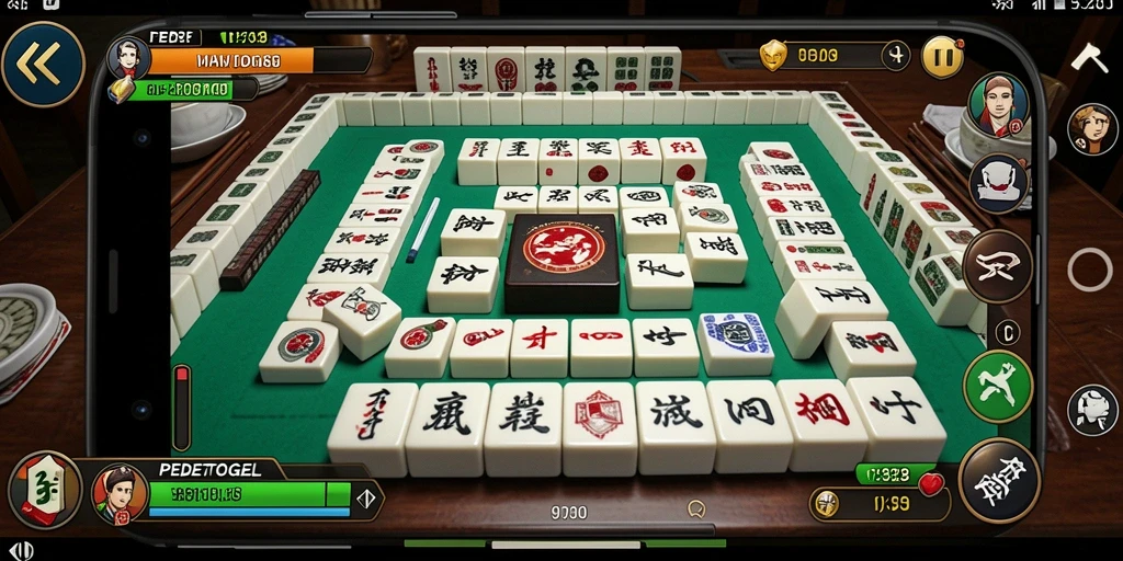 Screenshot dari gameplay PEDETOGEL yang menampilkan tantangan Mahjong yang seru.