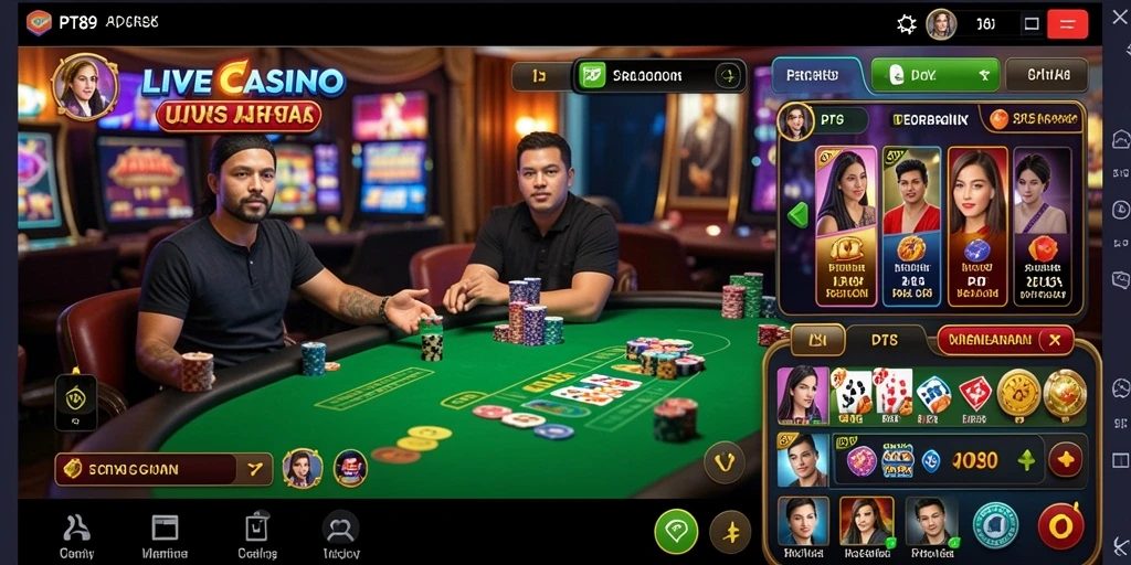 Tampilan gameplay Live Casino di PT89 yang mengesankan dan interaktif.