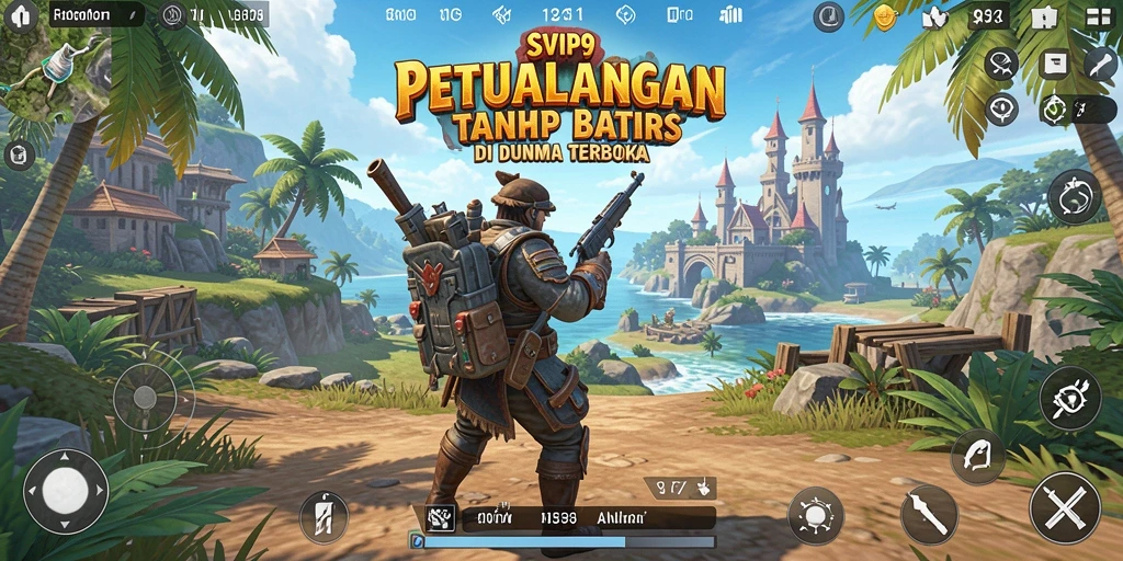 Screenshot gameplay SVIP9 menampilkan dunia terbuka yang kaya dan detail.