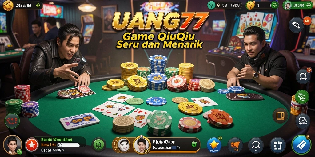 Tampilan gameplay seru dalam aplikasi UANG77 QiuQiu.