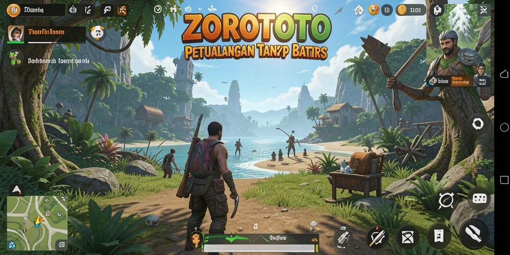 Tampilan gameplay ZOROTOTO dengan dunia terbuka yang menakjubkan.
